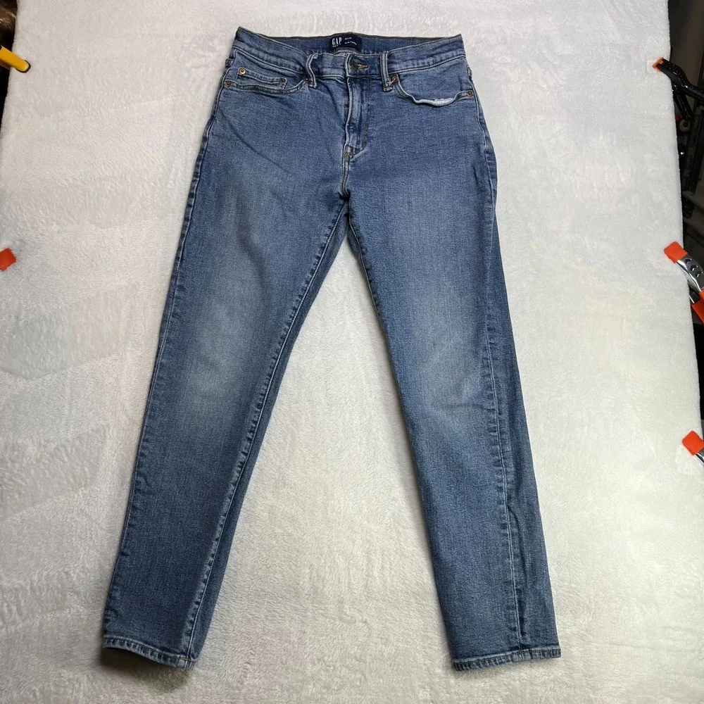 Gap Slim Taper Jeans Men's Blue Denim Mid Rise Pockets Classic Zip Fly - 29X28.5